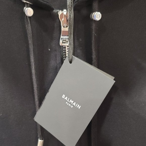 Balmain Neoprene Ribbed Zip-Up Hoodie - Picture 5 of 15